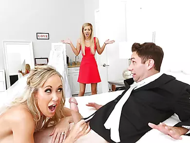 Bride Brandi have sex with the best man then she gets caught